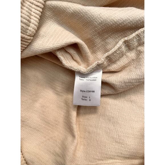 ELAN Cassie Button Down Corduroy Shacket Ivory Women's Sz L NWT - Picture 7 of 7